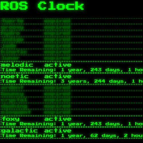 screenshot of the countdowns on the website